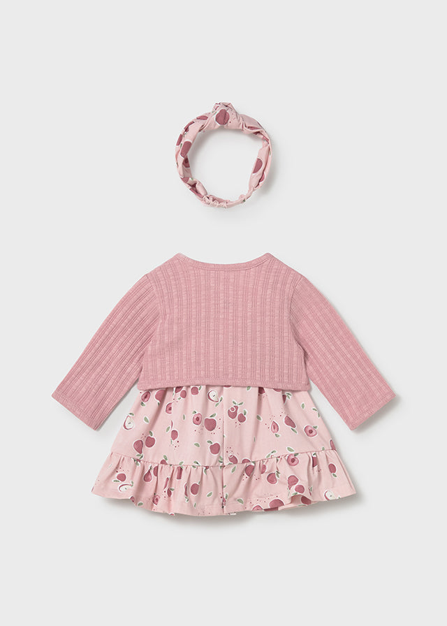Mayoral Baby Girls Pink 3 Piece Dress Set