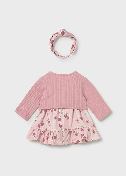 Mayoral Baby Girls Pink 3 Piece Dress Set