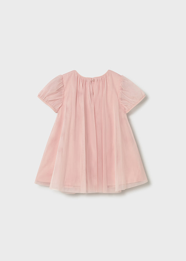 Mayoral Baby Girl Peony Tulle Dress with Bag