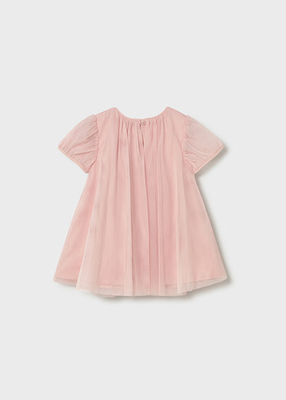 Mayoral Baby Girl Peony Tulle Dress with Bag