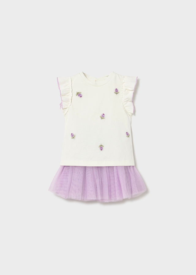 Mayoral Baby Girl Mauve Tulle Skirt Set