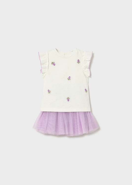 Mayoral Baby Girl Mauve Tulle Skirt Set