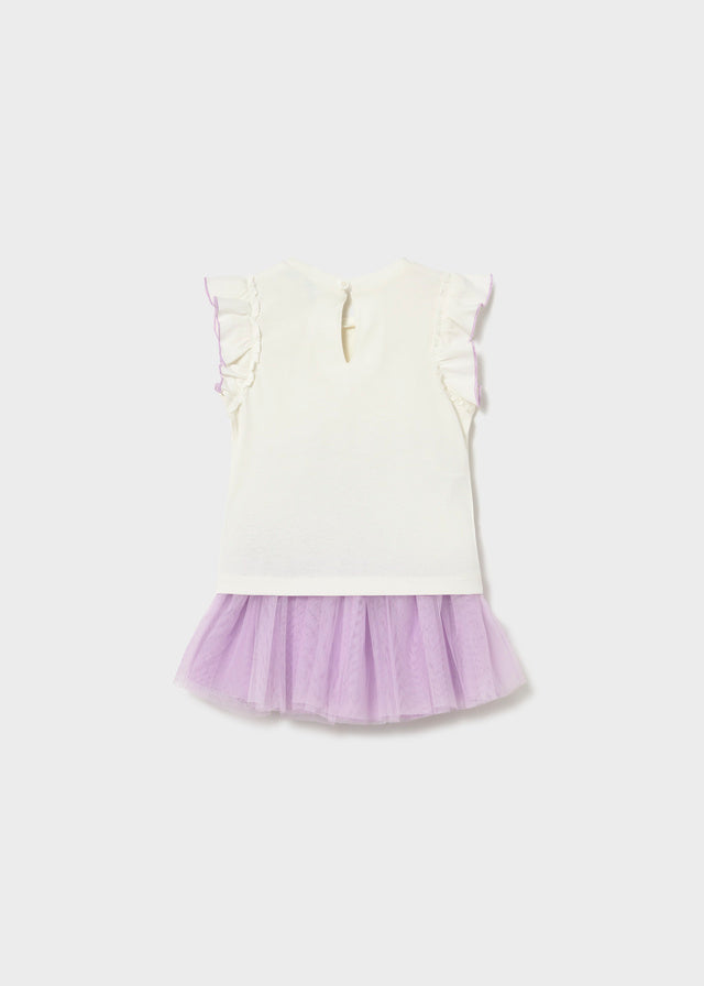 Mayoral Baby Girl Mauve Tulle Skirt Set