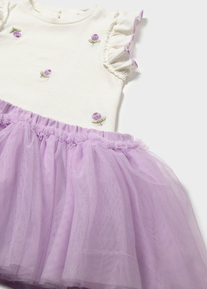 Mayoral Baby Girl Mauve Tulle Skirt Set