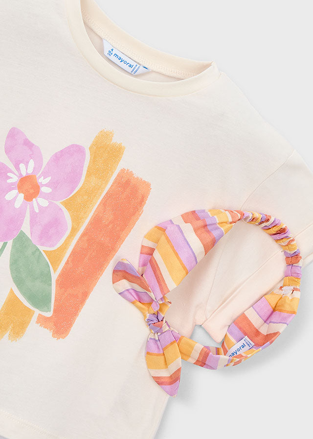 Mayoral Girls Band T-shirt Short Sleeved