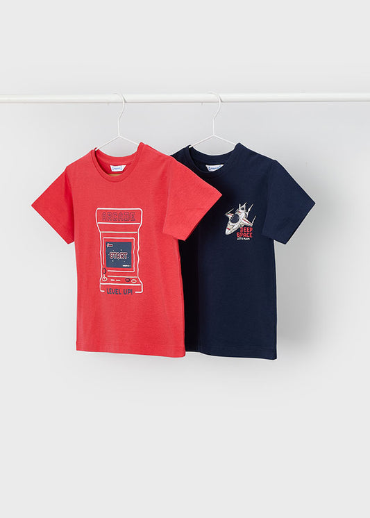 Mayoral Boys Red/Navy 2 T-shirt set