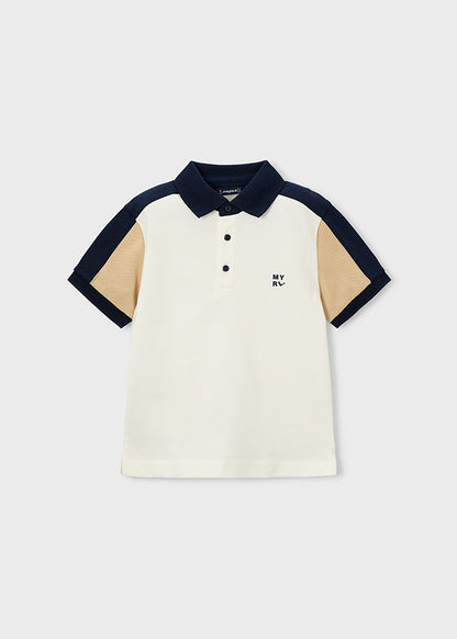 Mayoral Boys Cream Short Sleeved Polo top