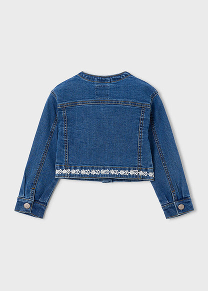 Mayoral Girls Denim Jacket with Embroidered Details