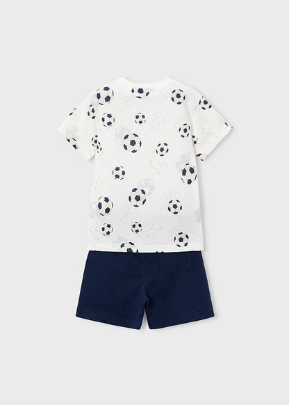 Mayoral Boys Navy Football Printed Short Set