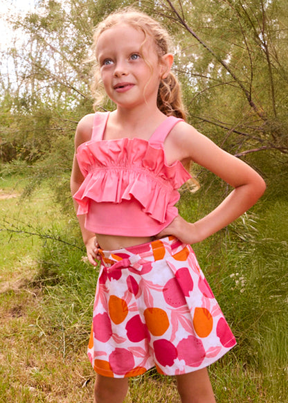 Mayoral Girls Clover Patterned Pant Skirt