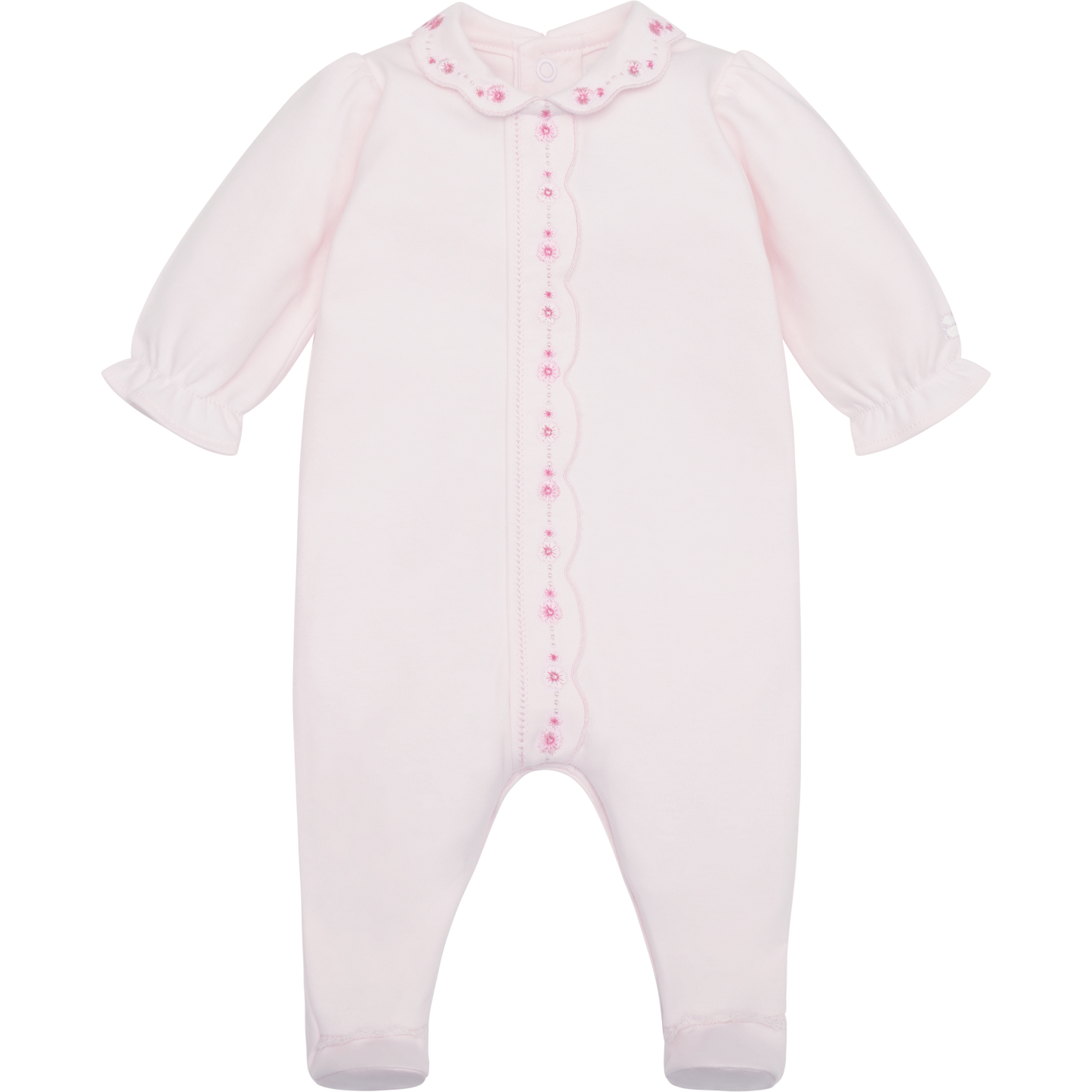 Emile et Rose Baby Girls Pink Baby Grow Floral Embroidery