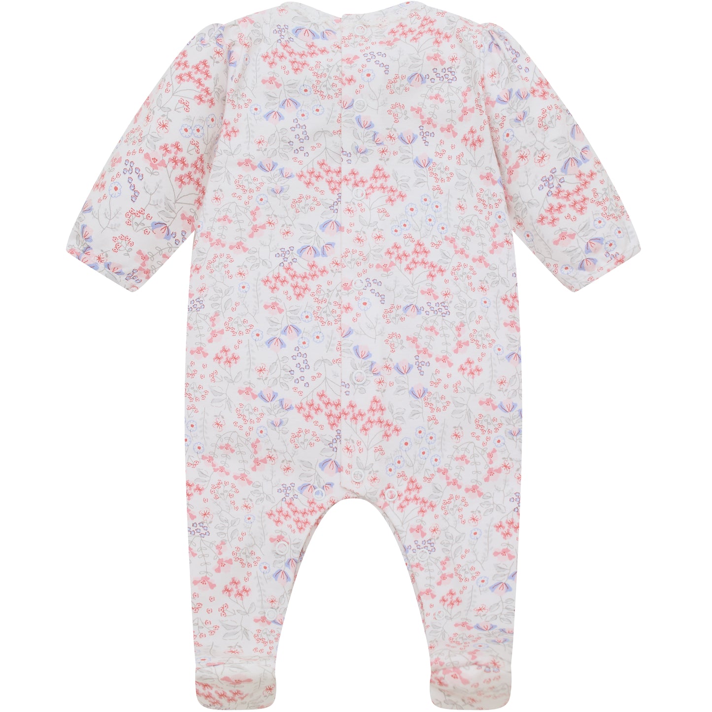 Emile et Rose Baby Girls Printed Baby Grow With Bows, Lace Trim and Hairband