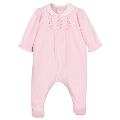 Emile et Rose Baby Girls Madeleine Pink Baby Grow