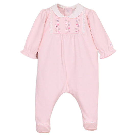 Emile et Rose Baby Girls Madeleine Pink Baby Grow