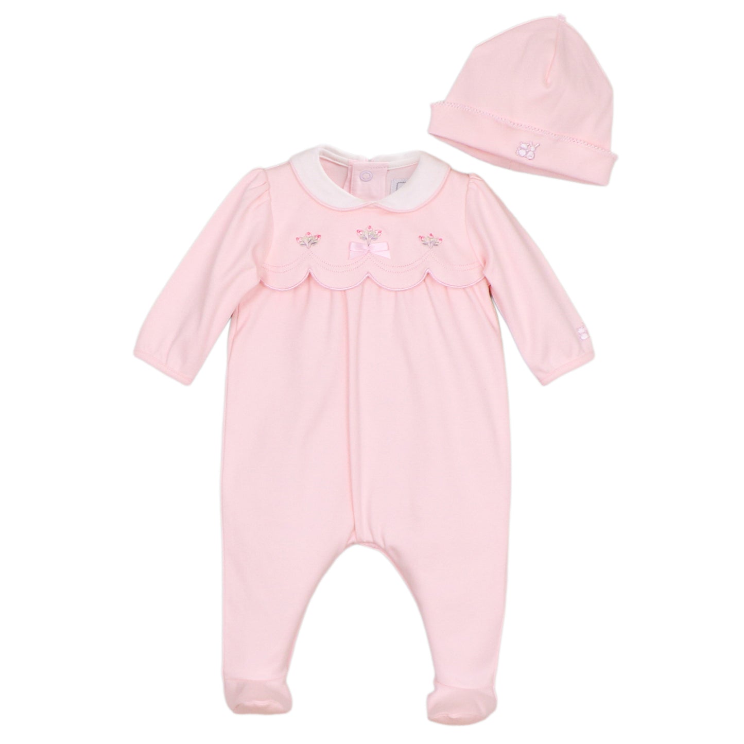 Emile et Rose Baby Girls Matilda Pink Baby Grow & Hat