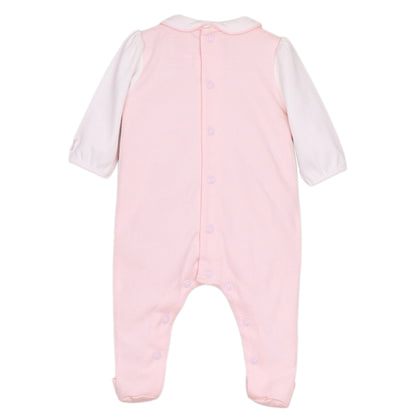 Emile et Rose Baby Girls Maya Pink Bow Baby Grow & Hat