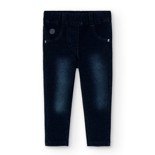 Boboli Girls Fleece Denim Trousers