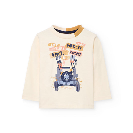 Boboli Boys Ecru Long Sleeve Top