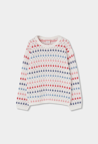 Boboli Girls Long Sleeve Colourful Knit Pullover