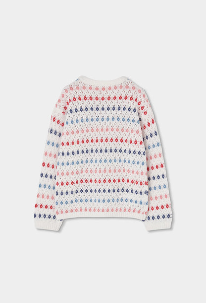 Boboli Girls Long Sleeve Colourful Knit Pullover