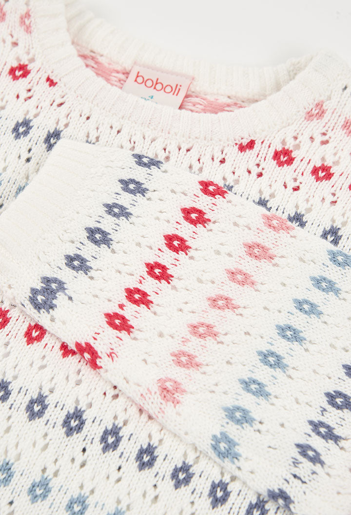 Boboli Girls Long Sleeve Colourful Knit Pullover