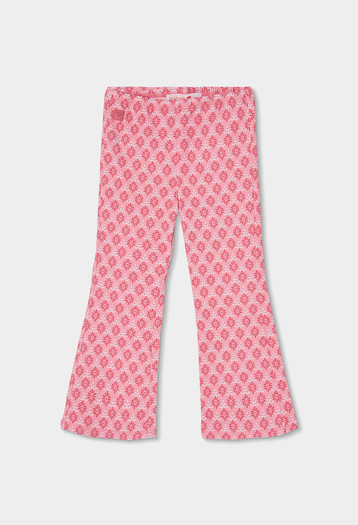 Boboli Girls Pink Pattern Flared Leggings