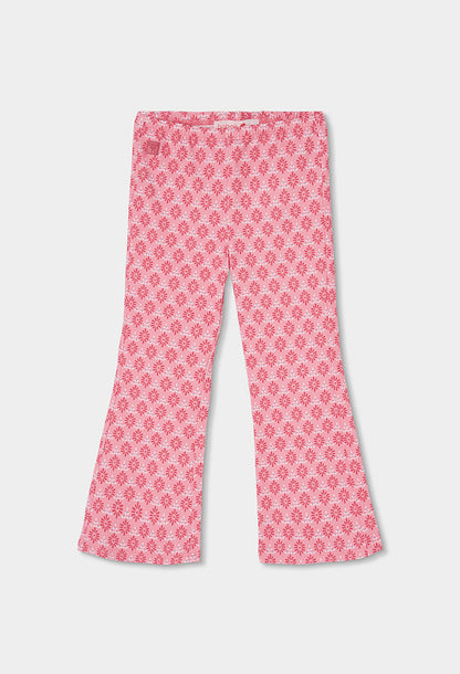 Boboli Girls Pink Pattern Flared Leggings