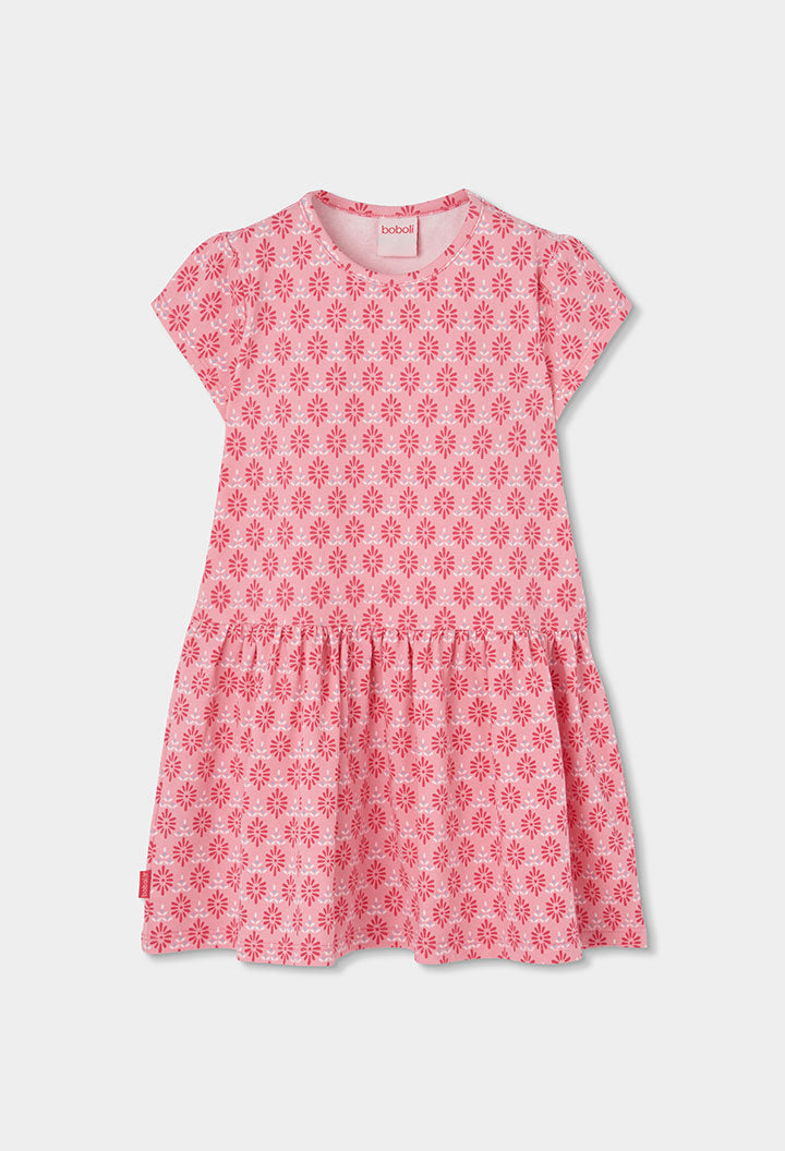 Boboli Girls Summer Pink Printed Dress