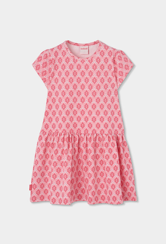 Boboli Girls Summer Pink Printed Dress