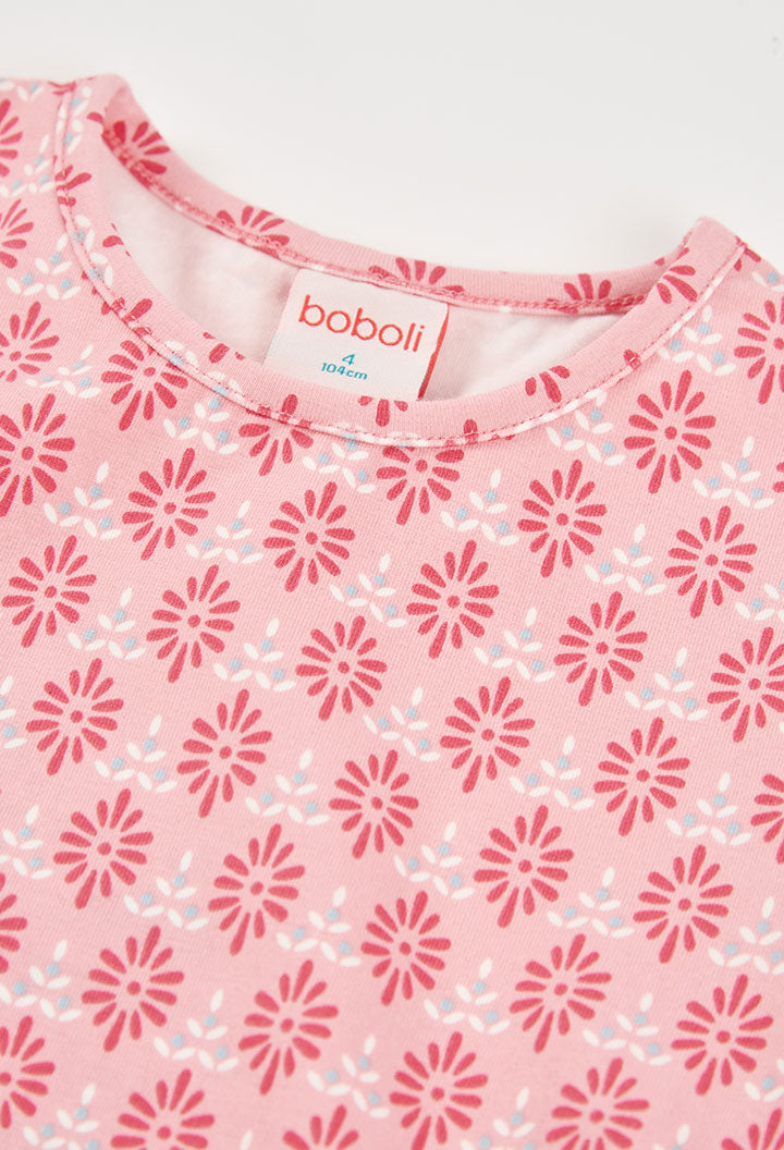 Boboli Girls Summer Pink Printed Dress