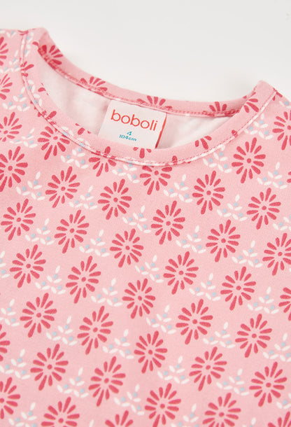 Boboli Girls Summer Pink Printed Dress