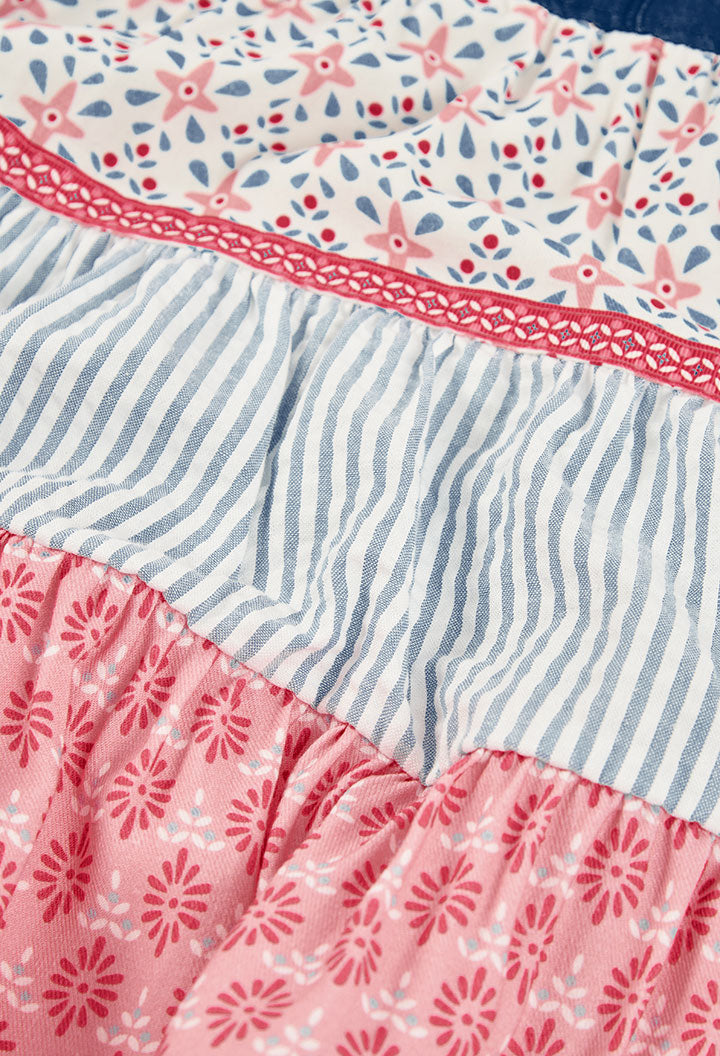 Boboli Girls Blue Denim Combine Dress