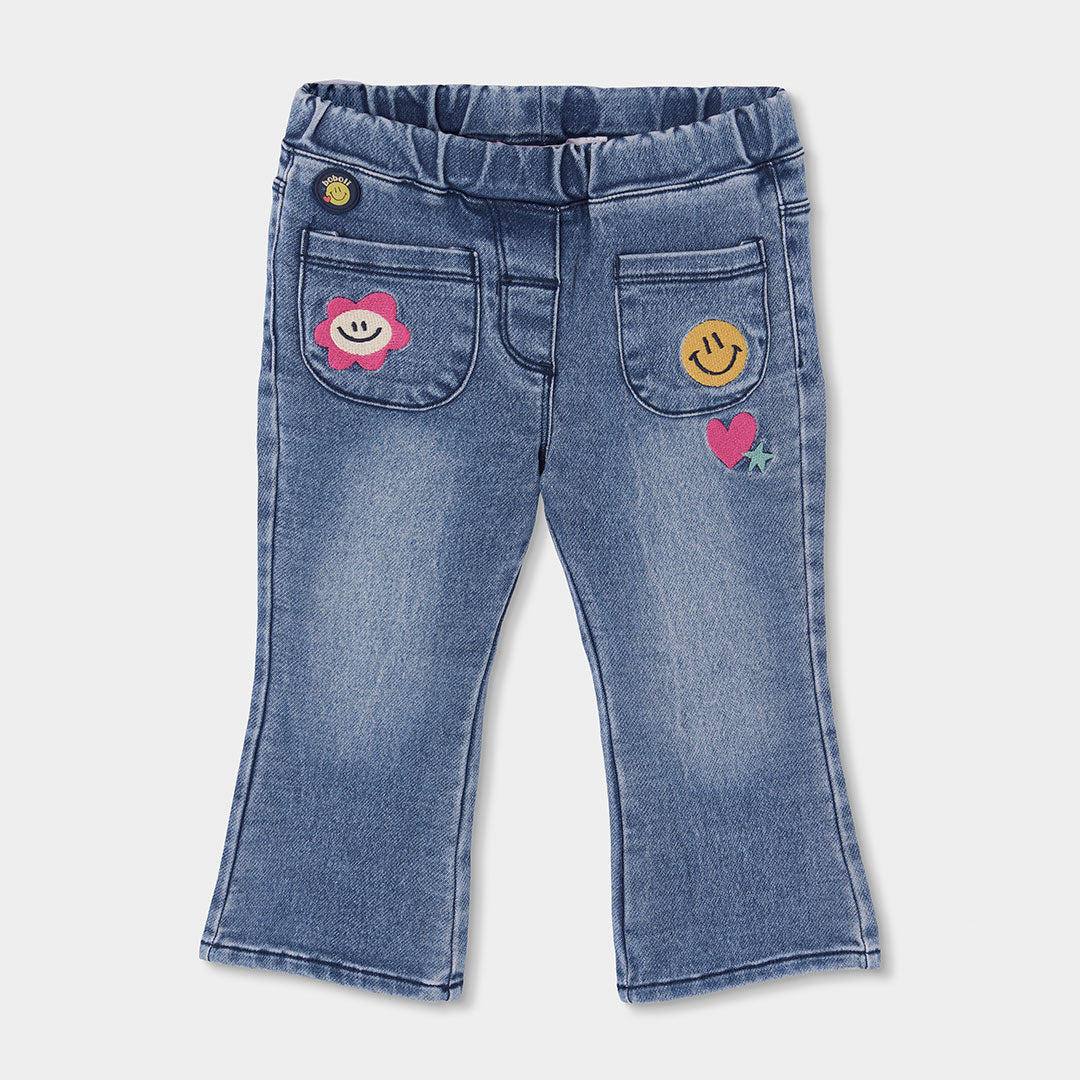 Boboli Girls Blue Denim Trousers