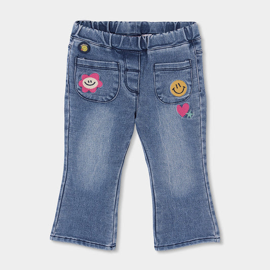 Boboli Girls Blue Denim Trousers