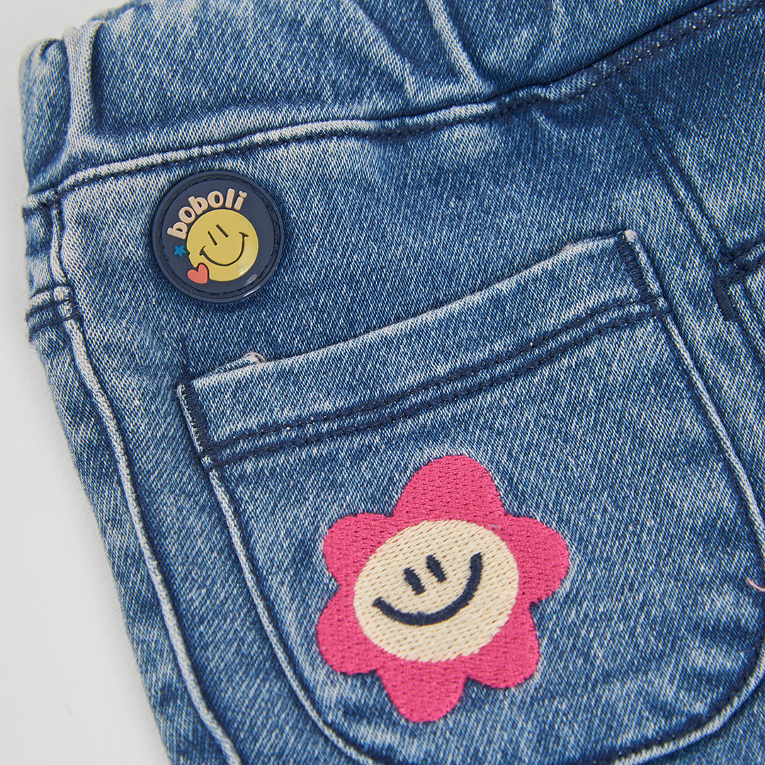 Boboli Girls Blue Denim Trousers