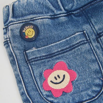 Boboli Girls Blue Denim Trousers