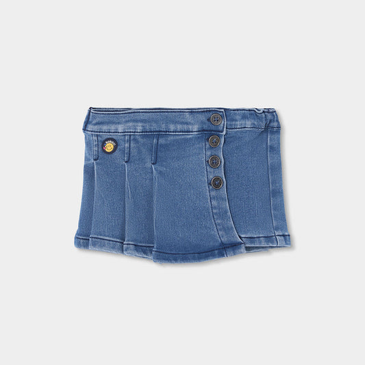 Boboli Girls Blue Denim Skirt Shorts