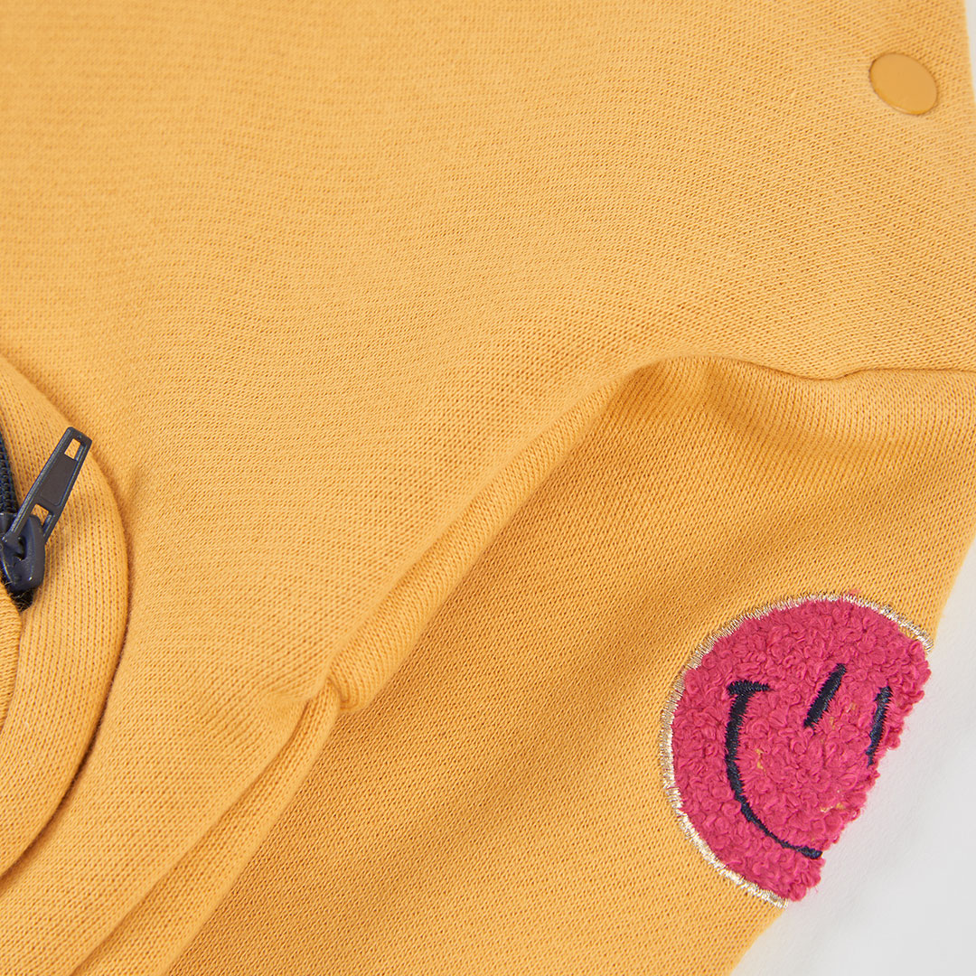 Boboli Girls Fleece Combined Mustard Dress