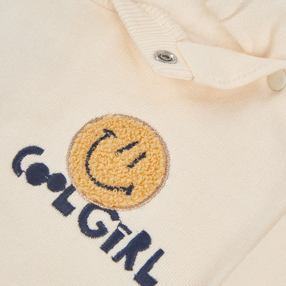 Boboli Girls Long Sleeve Cool Girl Ecru Sweatshirt