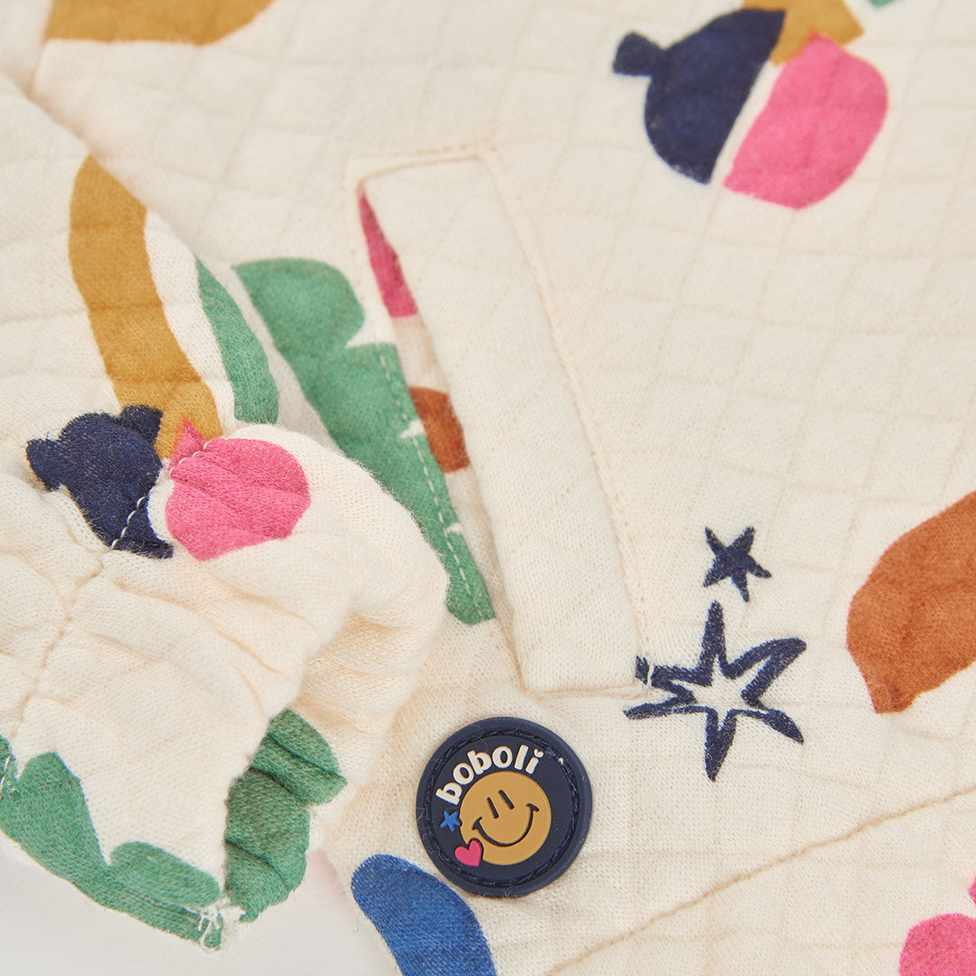 Boboli Girls Pattern Zip Up Jacket