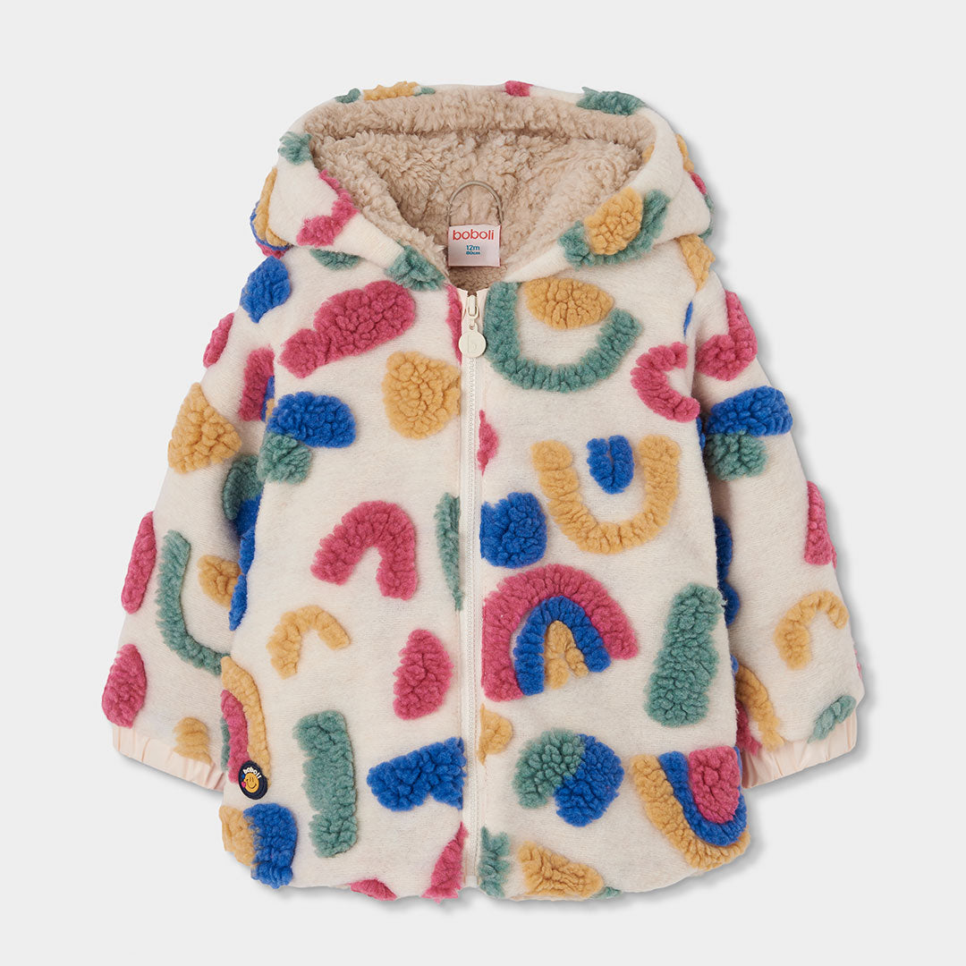 Boboli Girls Pattern Fur Coat