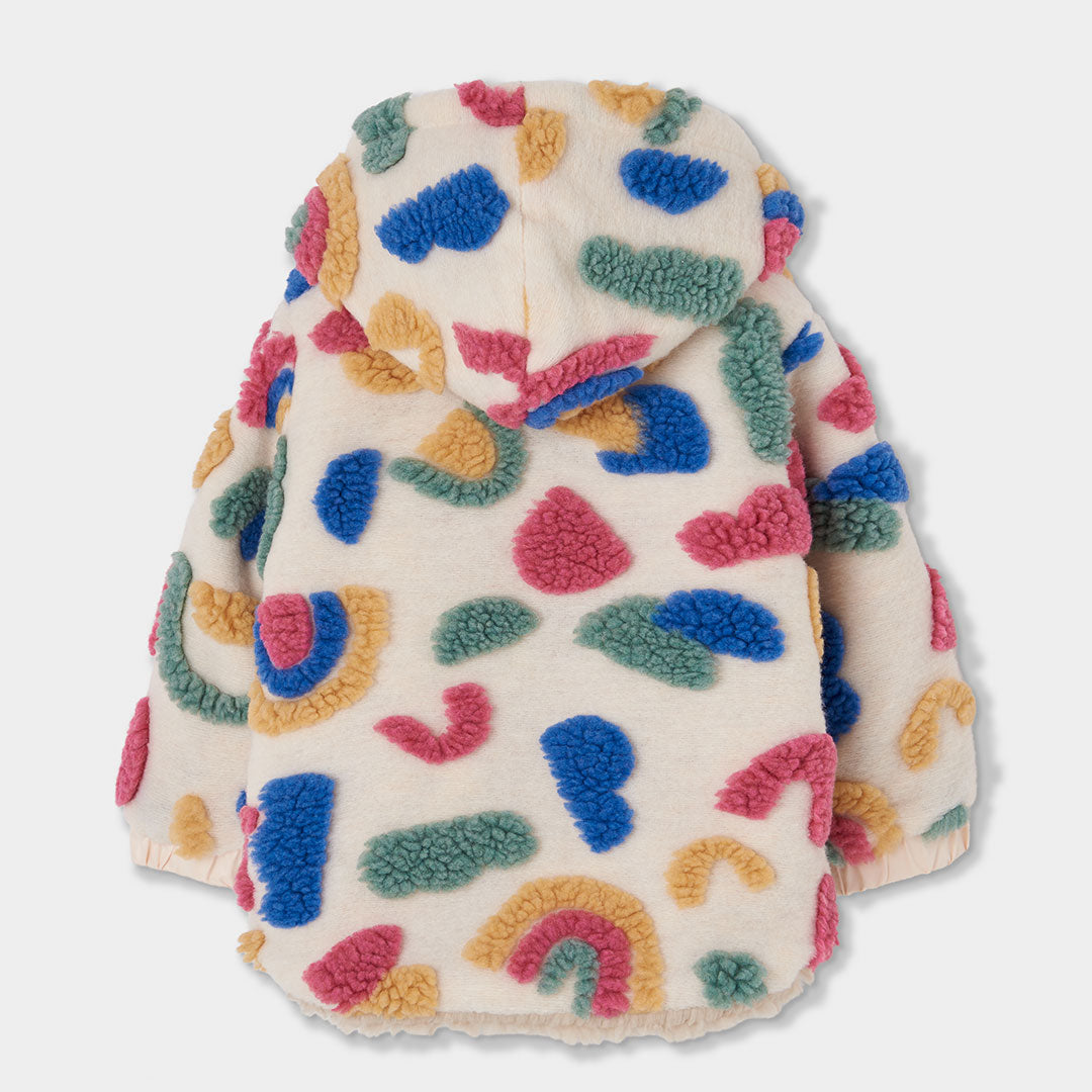 Boboli Girls Pattern Fur Coat