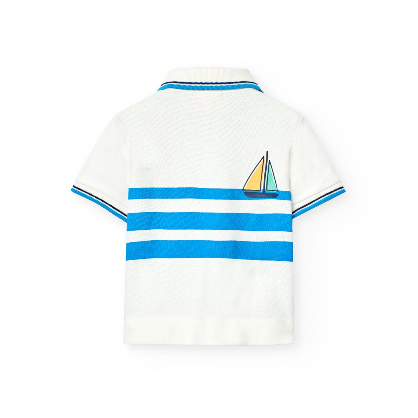 Boboli Boys White Sailor Pique Polo