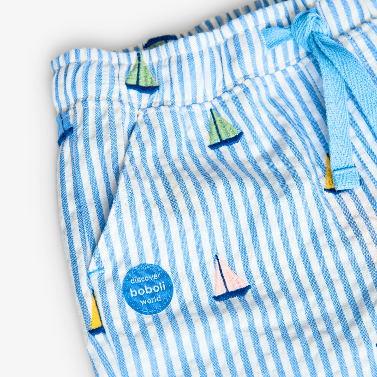 Boboli Boys Sail Boat Striped Shorts