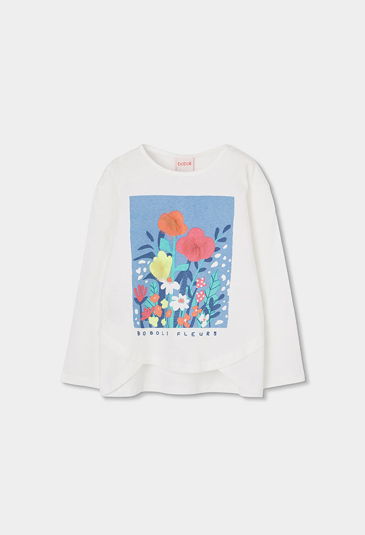 Boboli Girls Flowers Long Sleeve Top