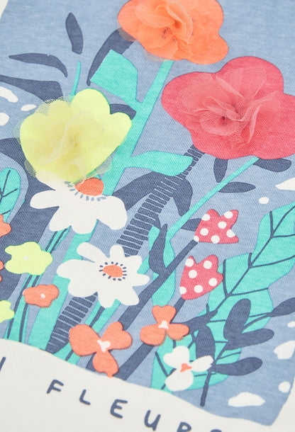 Boboli Girls Flowers Long Sleeve Top