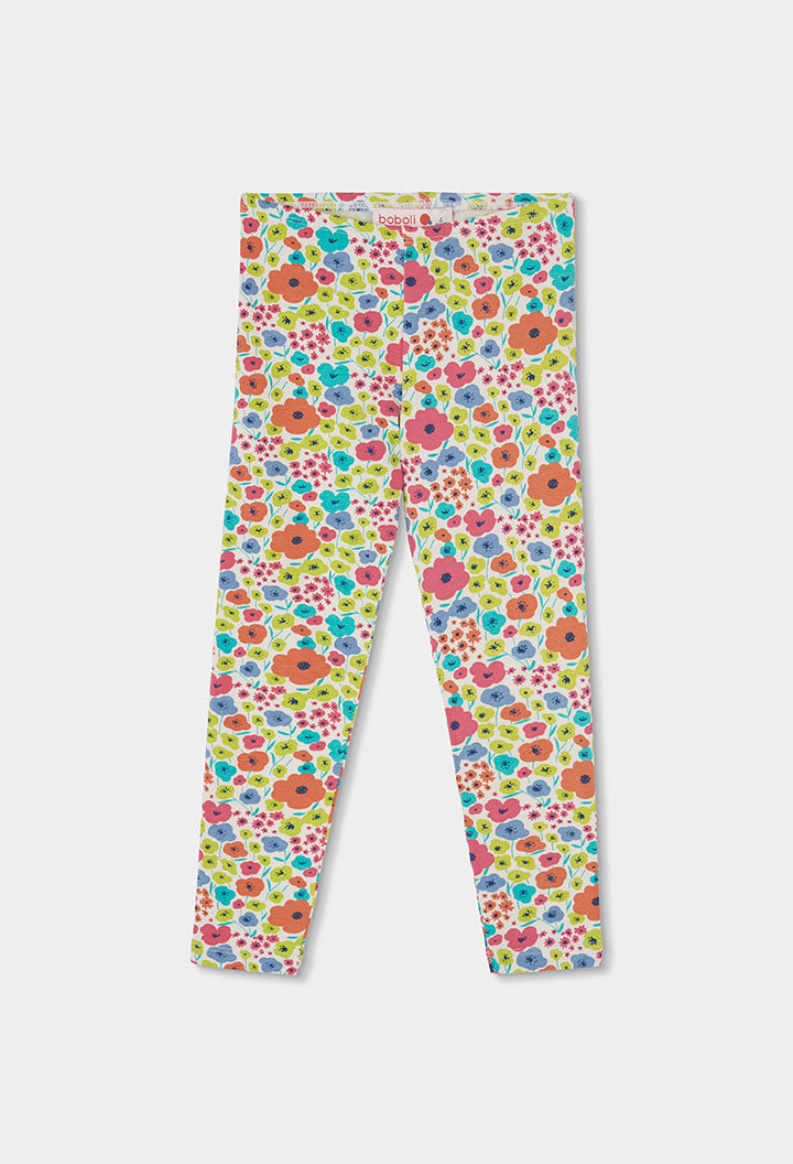Boboli Girls Stretch Floral Leggings