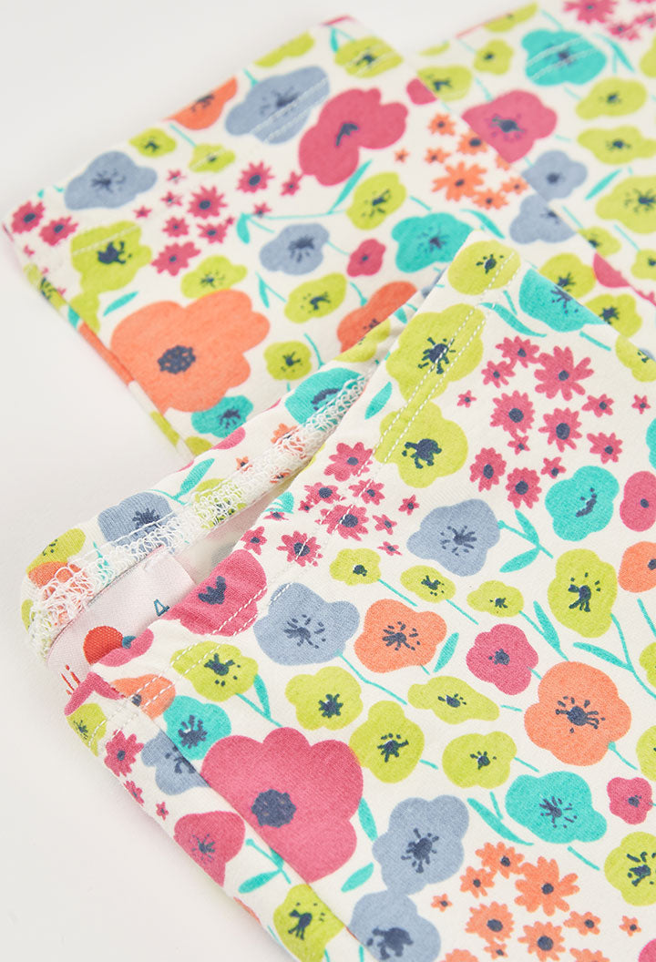 Boboli Girls Stretch Floral Leggings