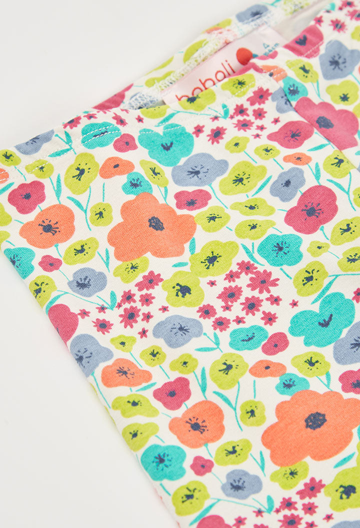 Boboli Girls Stretch Floral Leggings