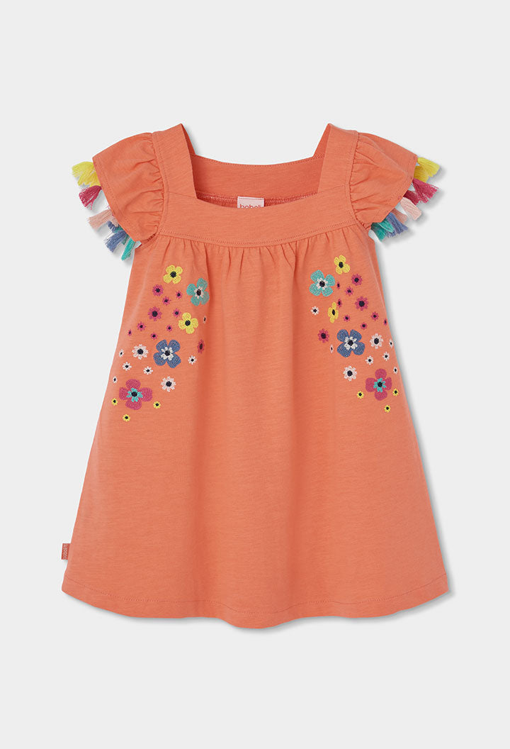 Boboli Girls Summer Coral Printed Dress